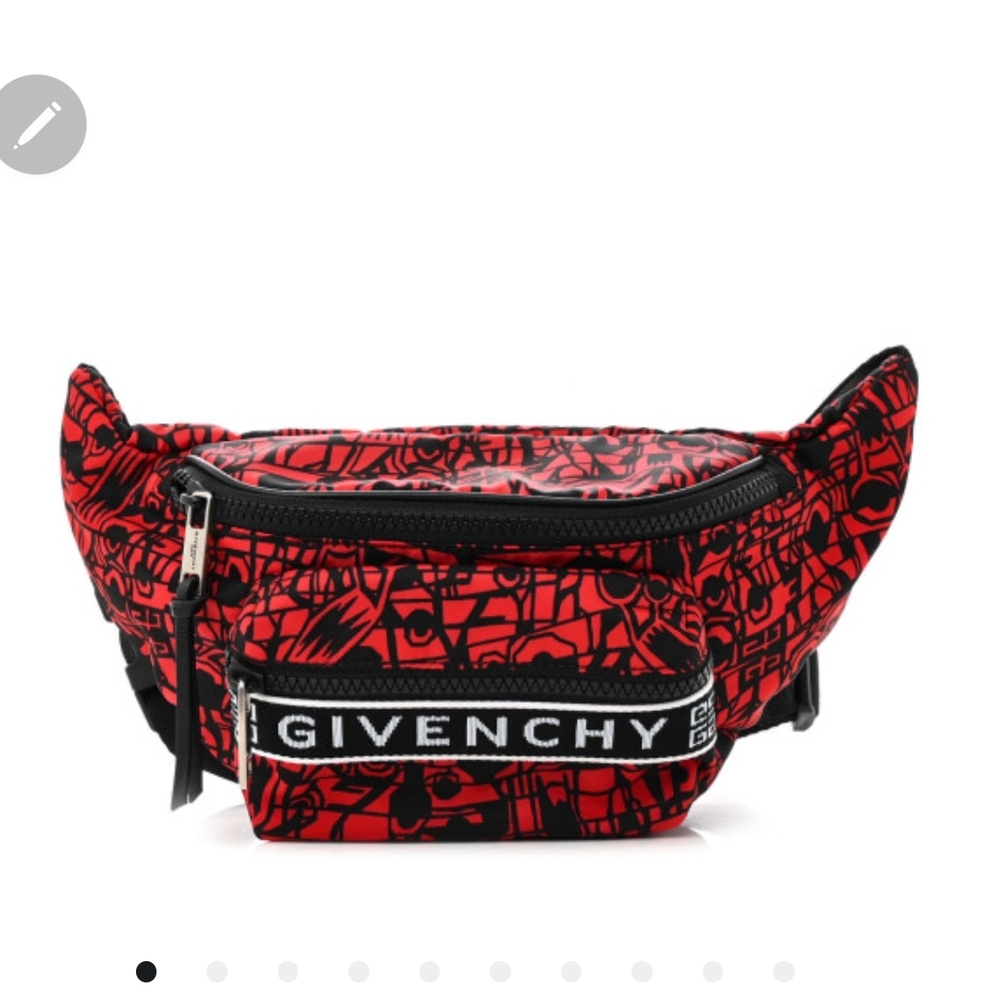 Givenchy Red and Black Patterned Belt Bag